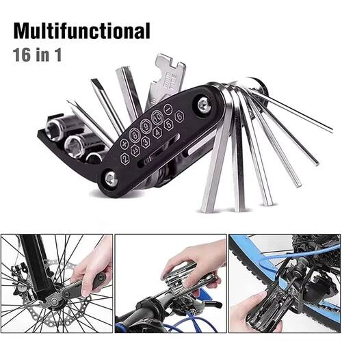 16-in-1 Portable Bicycle Repair Tool Kit Hex Wrench Nut Tire