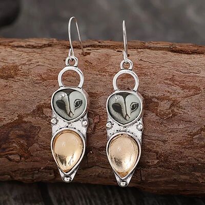 1PC Bohemian Retro Owl Pendant Earrings, Personalized Women'