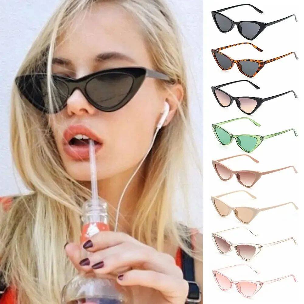 Vintage Cat Eye Sunglasses for Women Small Frame Retro Sungl图片
