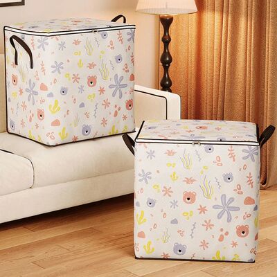 Cute Teddy Bear Clothes Storage Bins With Durable Handle Fol