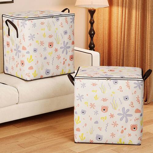 Cute Teddy Bear Clothes Storage Bins With Durable Handle Fol
