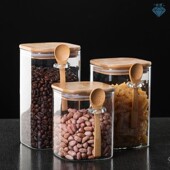 square storage pyretic container Sealed bean glass coffee