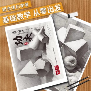 功夫素描几何体基础教程静物素描临摹书几何石膏形体组合结构单体技法素描临摹书画册范本素描书入门高考联考美术生专用教材书籍