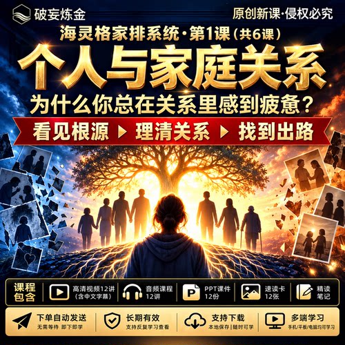 家庭系统排列课程个人家庭关系代际沟通关系模式心理学海灵格视频