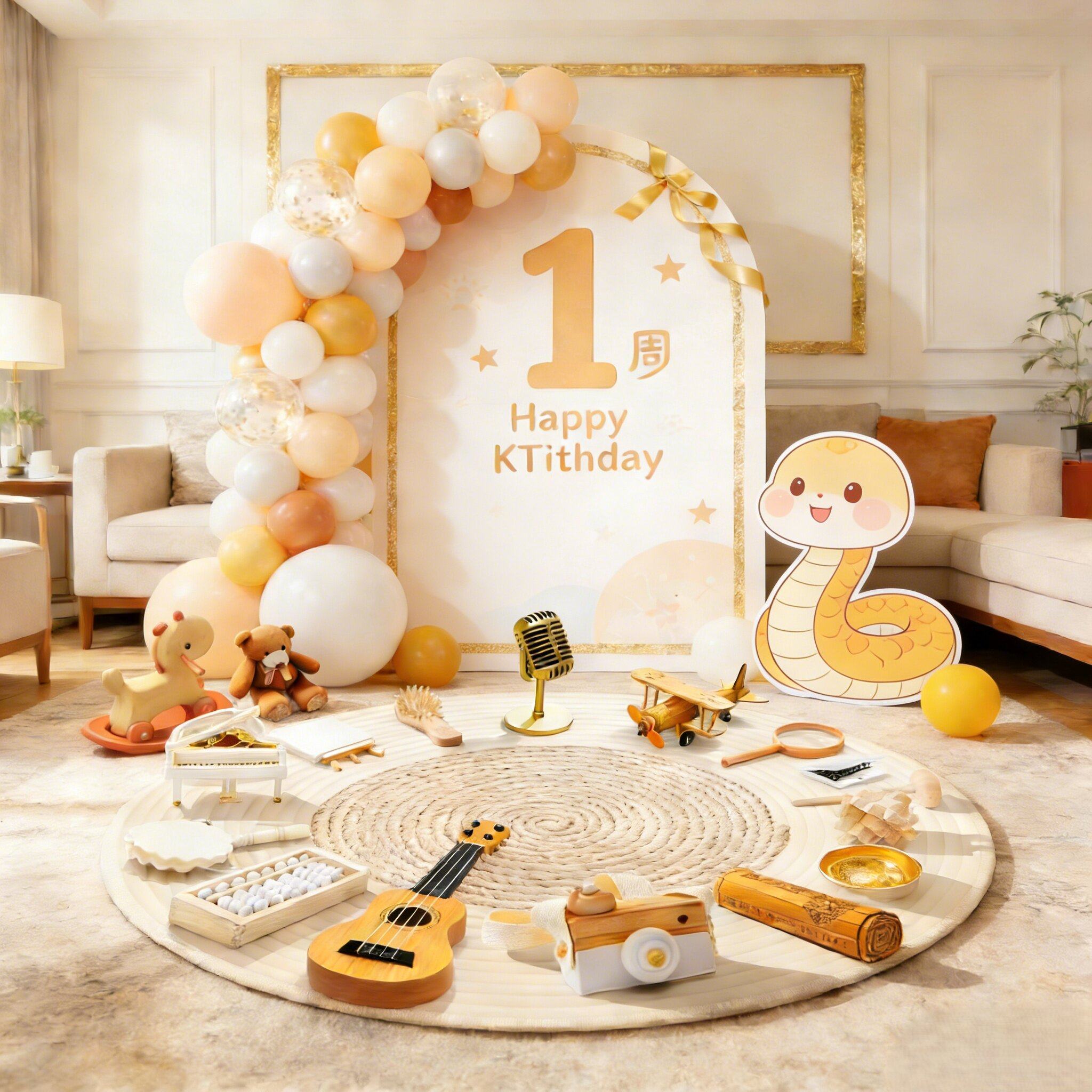 蛇宝一周岁抓周用品周岁套装男女孩布置现代道具全套原木抓阄地毯,玩具/童车/益智/积木/模型,宝宝周岁/抓周套装,淘宝优惠券,粉丝福利购,淘宝优惠卷