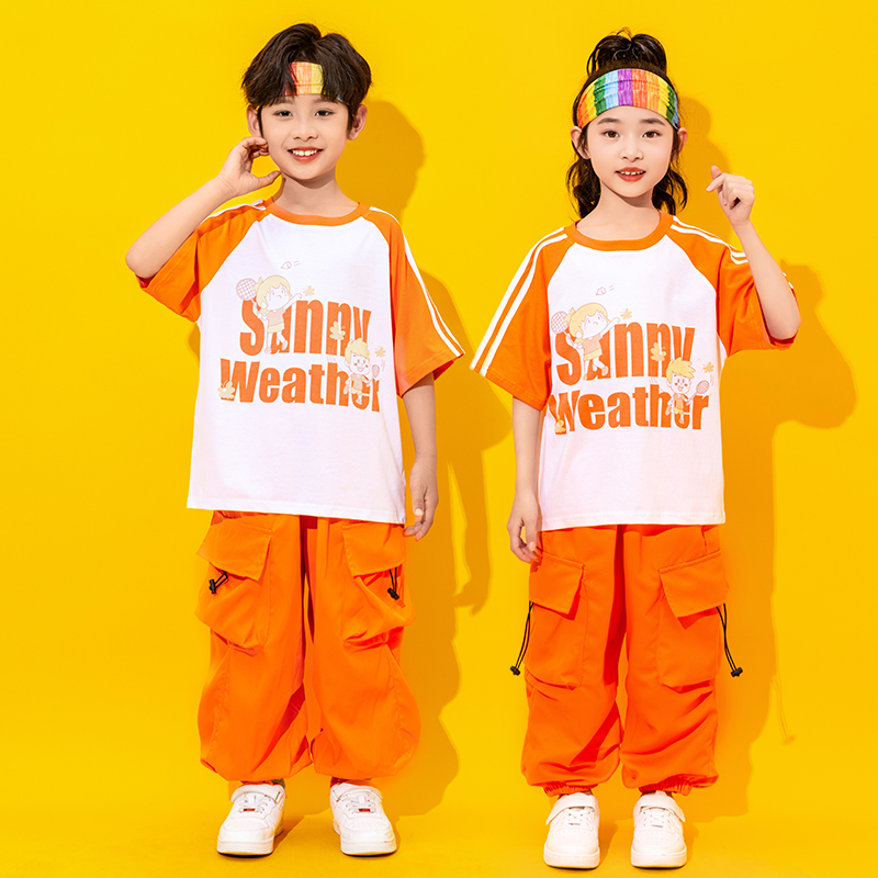 六一儿童演出服幼儿园舞蹈套装小学生运动会表演嘻哈宽松街舞潮服