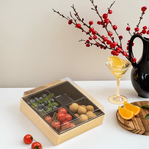 拼盘圣诞节大容量高档木质一次性