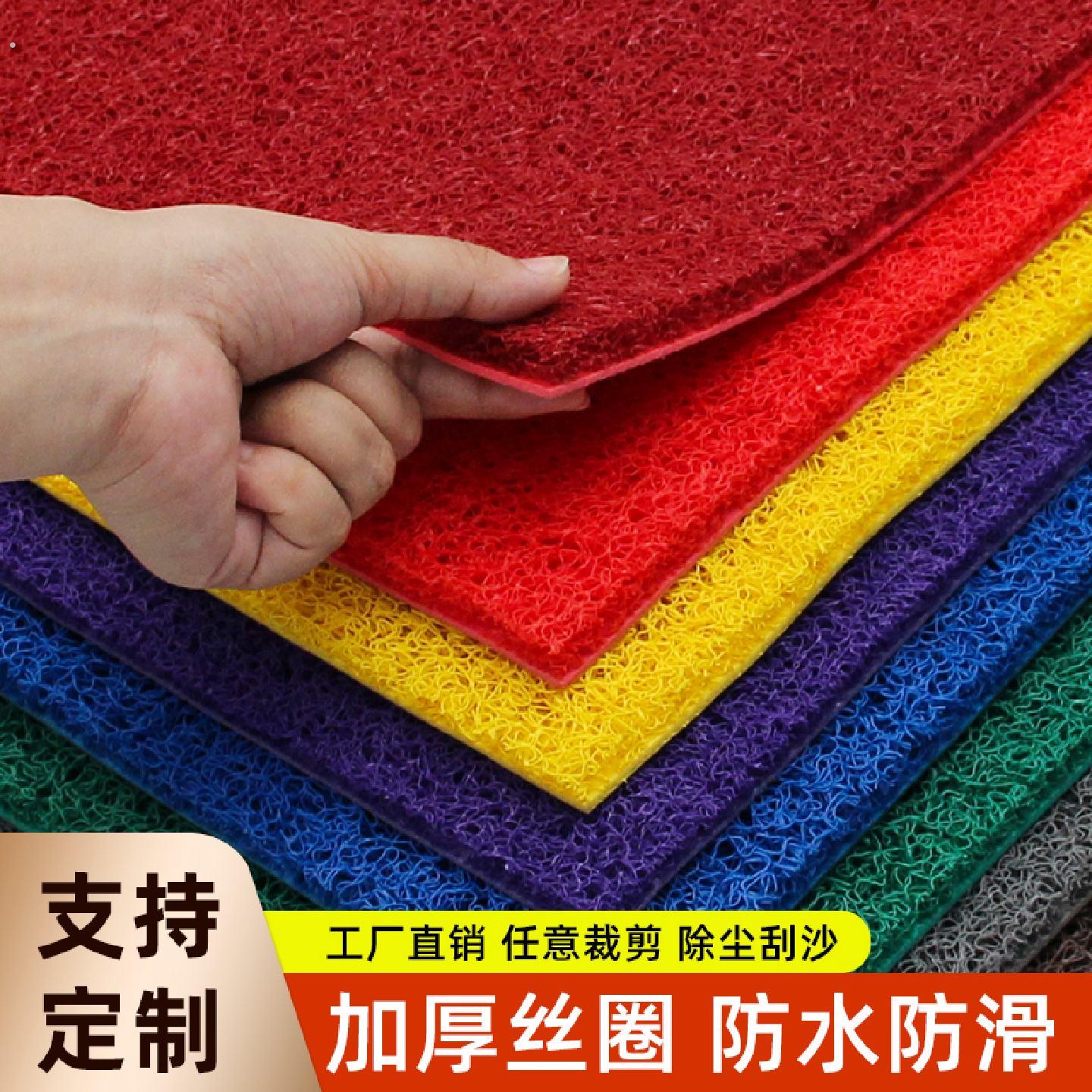 红地毯定制商用塑料丝圈脚垫加厚防水防滑门垫公司大门口迎宾地垫