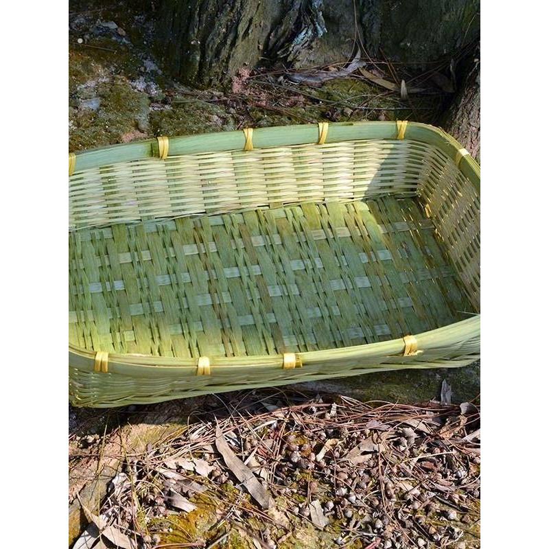 长方形竹筐手工编织馍筐厨房洗菜沥水篮馒头筐竹篮农家用竹编果盘