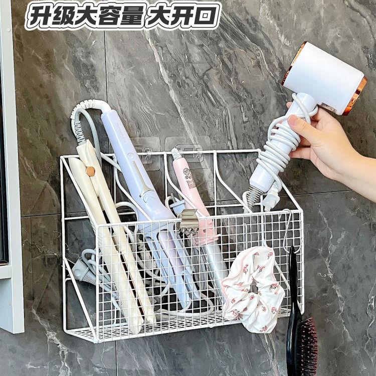 卷发棒收纳架浴室免打孔壁挂上墙化妆桌下吹风机直板夹防烫置物架