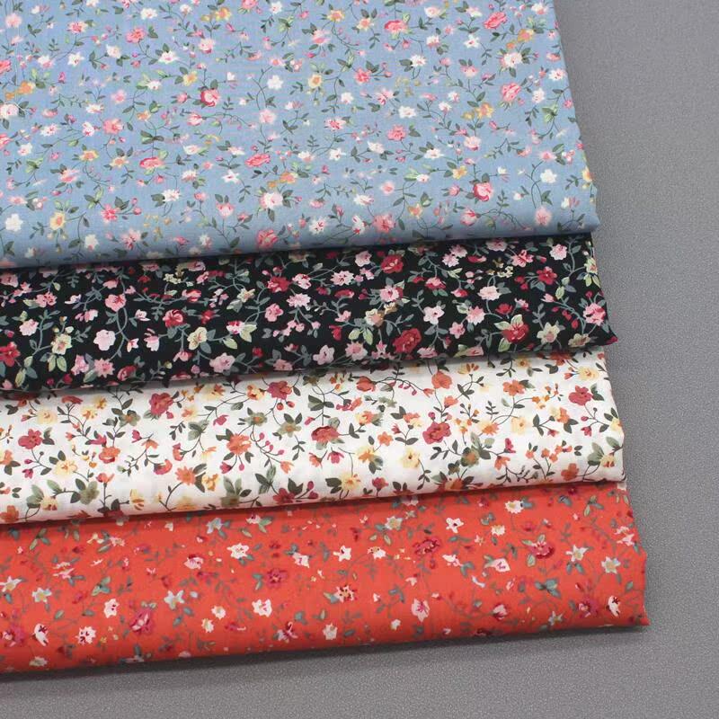 田园小碎花印花清新纯棉布料服装连衣裙衬衫面料手工diy全棉府绸