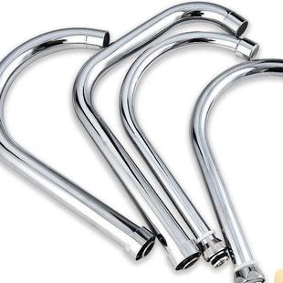 厨房洗菜盆冷热水龙头万向旋转大弯管18面盆龙头不锈钢出水管配件