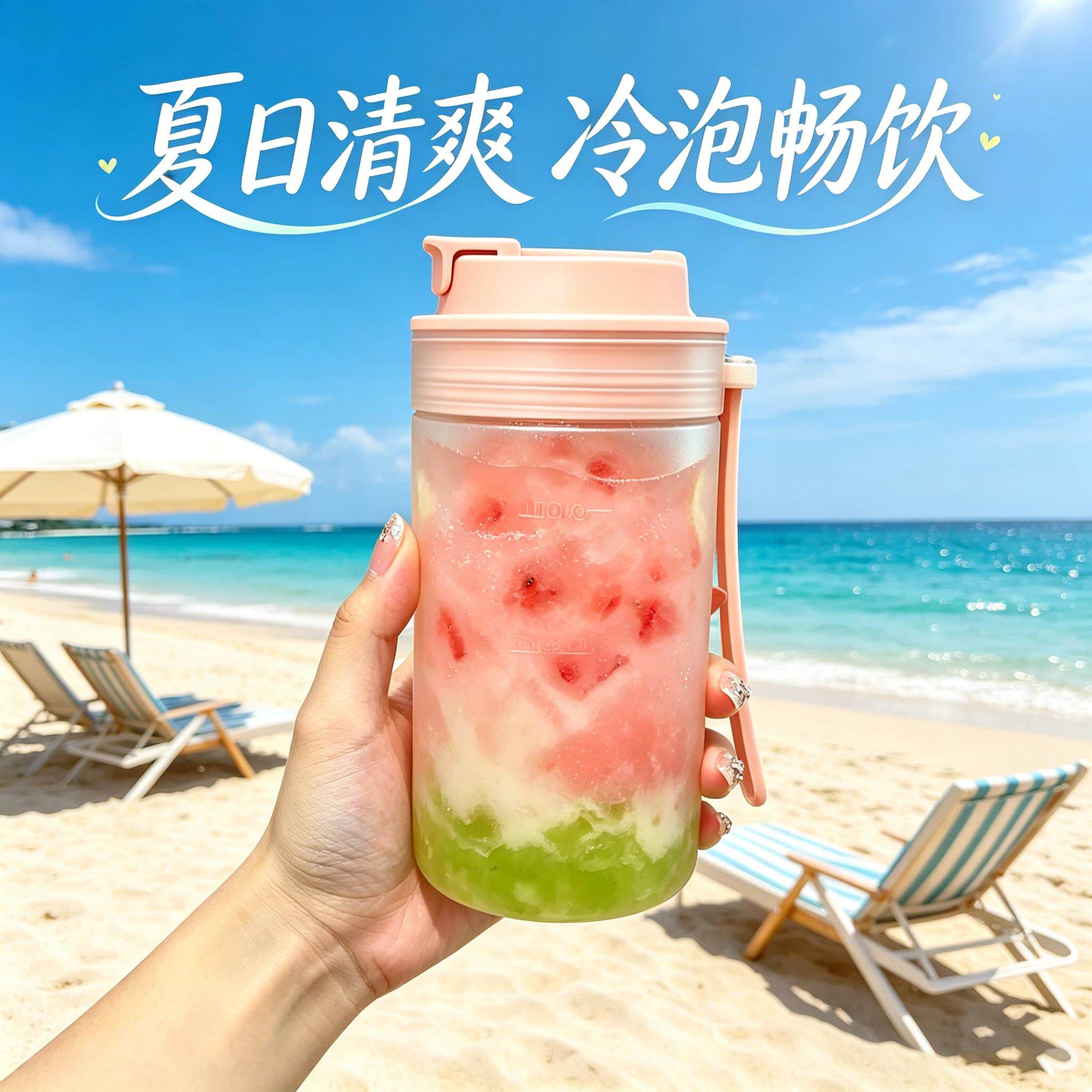 冷泡茶杯瓶子随行杯随行杯冷水壶家用可放冰箱夏季果汁冰杯冷萃杯