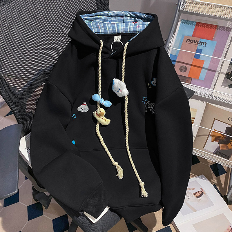 实拍长袖t恤卫衣秋季薄款新款刺绣立体装饰宽松连帽上衣女装,女装/女士精品,卫衣/绒衫,淘宝优惠券,粉丝福利购,淘宝优惠卷