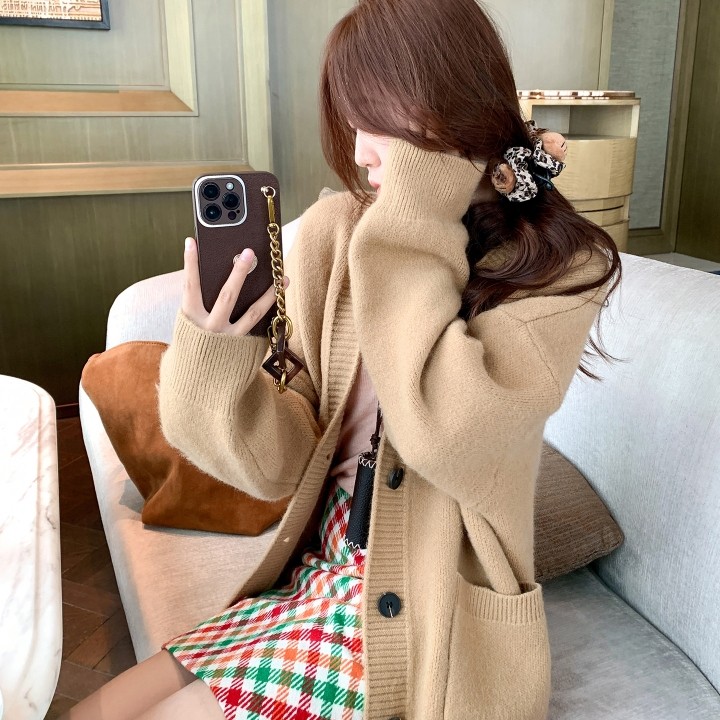 已出货 温柔风时髦套装女宽松长袖针织开衫格纹百搭半身裙两件套,女装/女士精品,时尚套装,淘宝优惠券,粉丝福利购,淘宝优惠卷