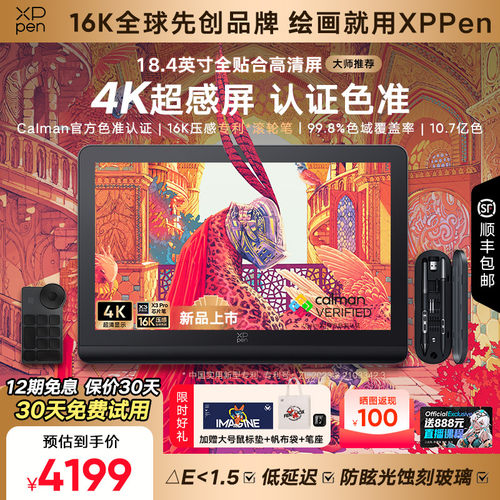 XPPen数位屏ArtistPro19(4K)手绘屏电脑绘画屏AP19数绘屏数位板