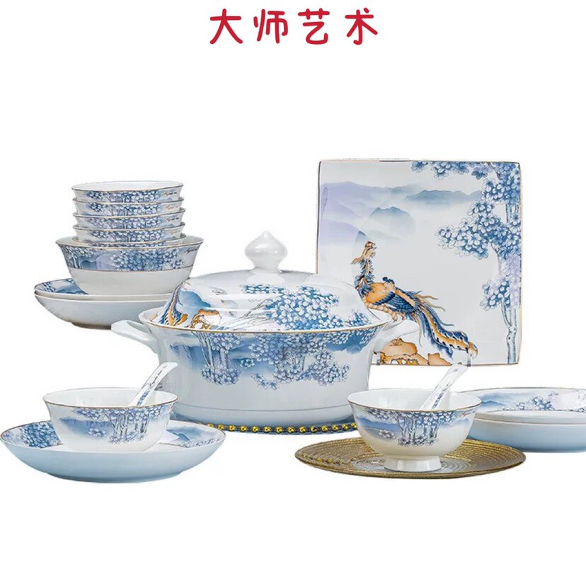 礼品餐具套装景德镇骨瓷中式