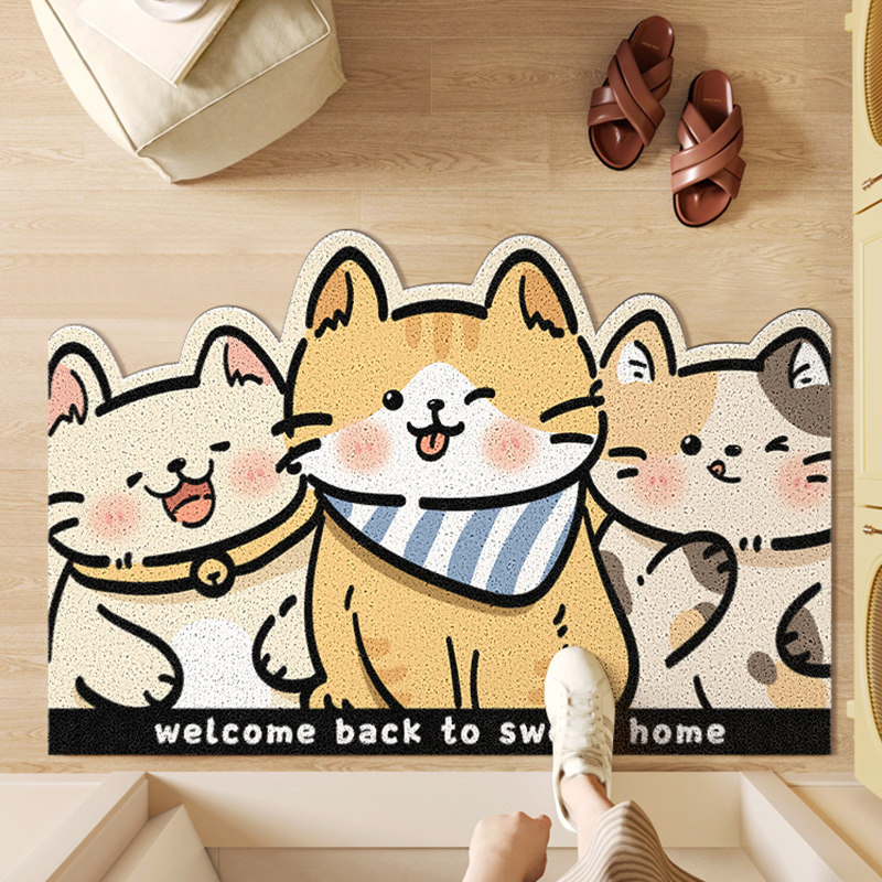 卡通入户门地垫门垫进门门口家用耐脏丝圈可蹭土防滑创意2025新款,居家布艺,入户地垫,淘宝优惠券,粉丝福利购,淘宝优惠卷