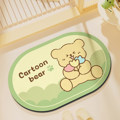 浴室地垫卫生间门口家用硅藻泥防滑吸水垫厕所洗澡专用防滑防摔垫