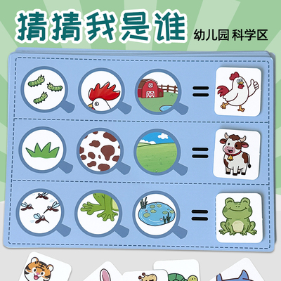 猜猜我是谁逻辑推理幼儿园小中大班科学区语言区角材料自制玩教具