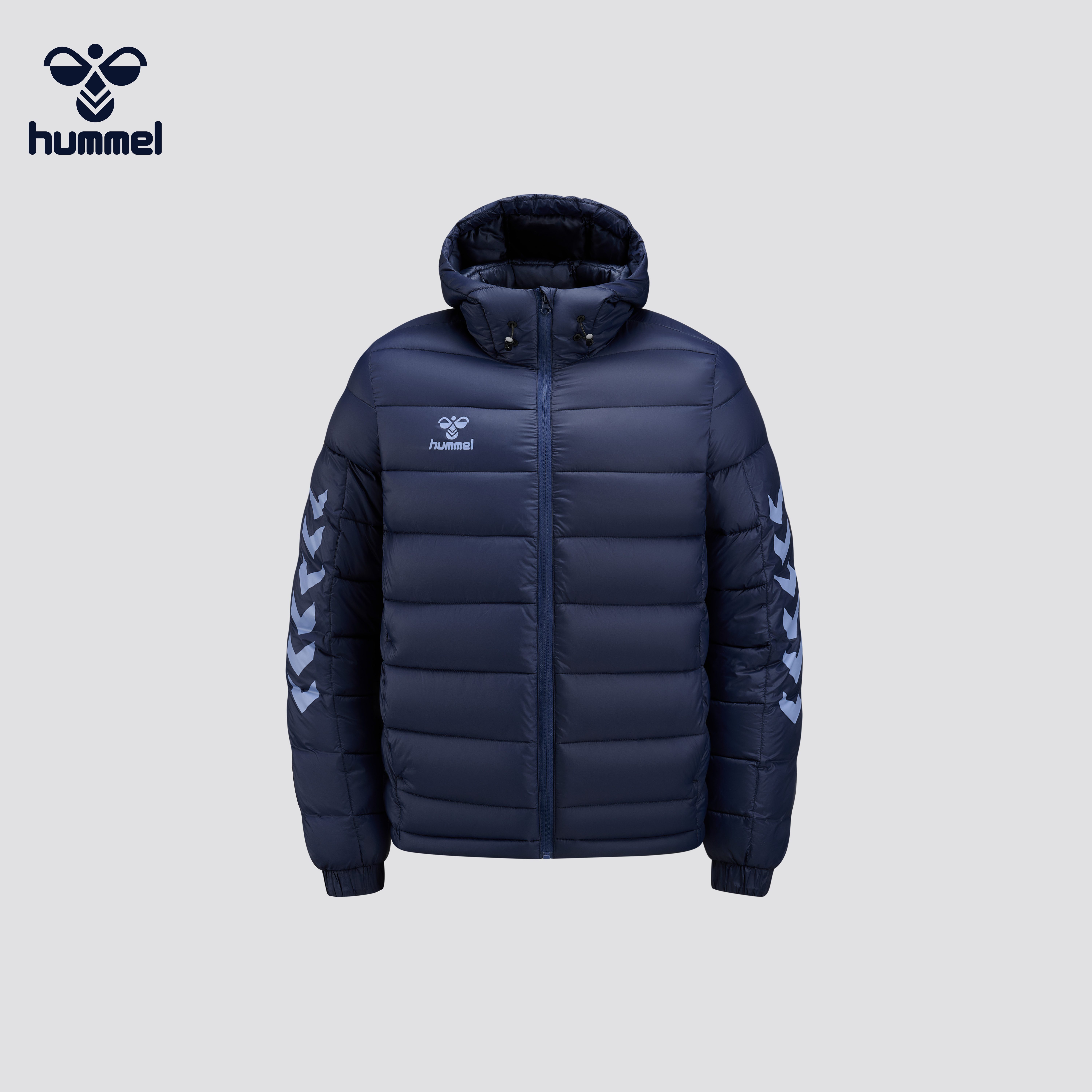 HUMMEL男士连帽棉衣冬季保暖轻薄运动休闲外套防风棉服户外休闲