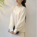 上衣女秋冬加厚刺绣提花衬衣 丁香 柏粟原创汉服新中式 国风衬衫