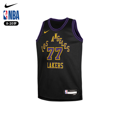 NBA Nike东契奇湖人城市版青少年篮球服背心球衣运动训练服