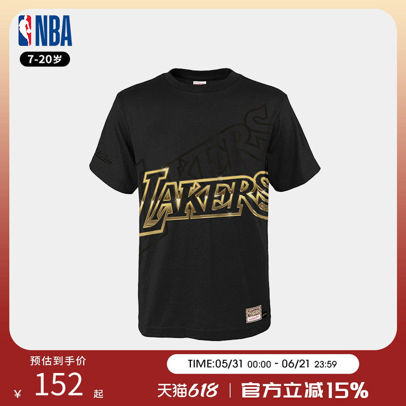 NBA 篮球服湖人队青少年新款运动短袖T恤学生上衣
