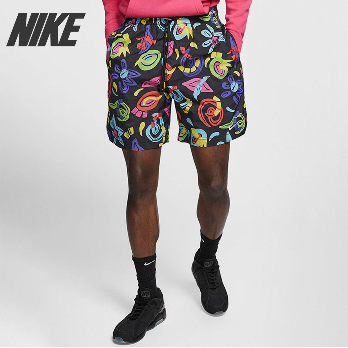 Nike/耐克正品男子Collectio彩色趣味涂鸦薄款运动休闲短裤CD8402