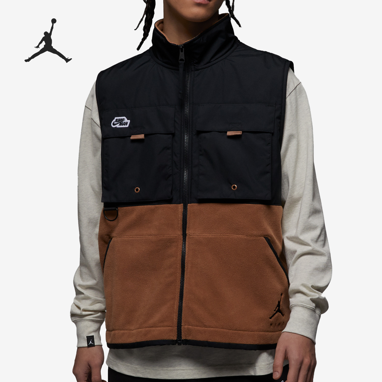 Nike/耐克正品JORDAN男子运动休闲无袖立领马甲DX6598-256