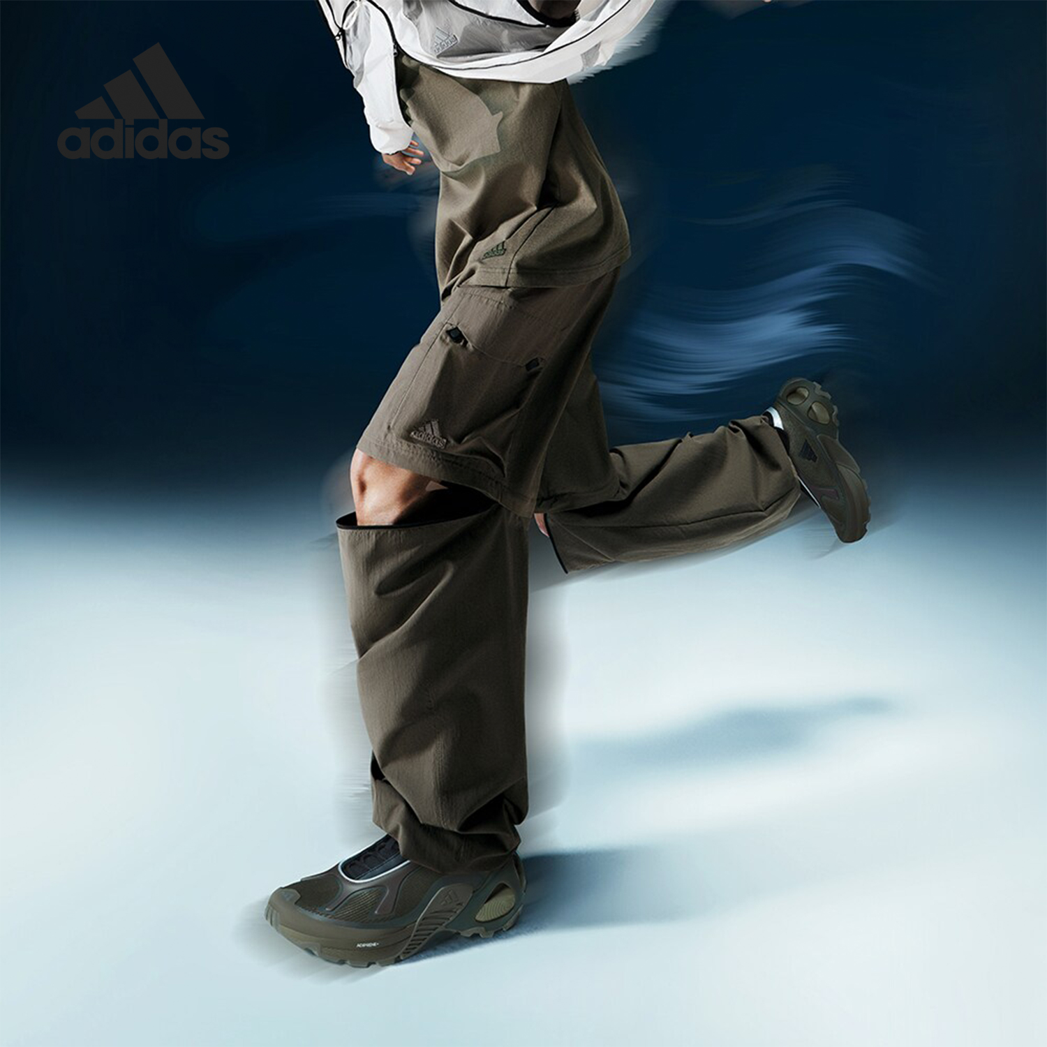 Adidas/阿迪达斯官方正品新款男士二合一宽松阔腿运动裤JI9895