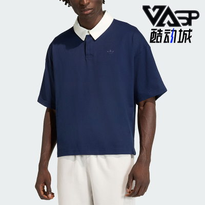 Adidas/阿迪达斯正品三叶草新款男深蓝白色经典短袖POLO衫KD0586
