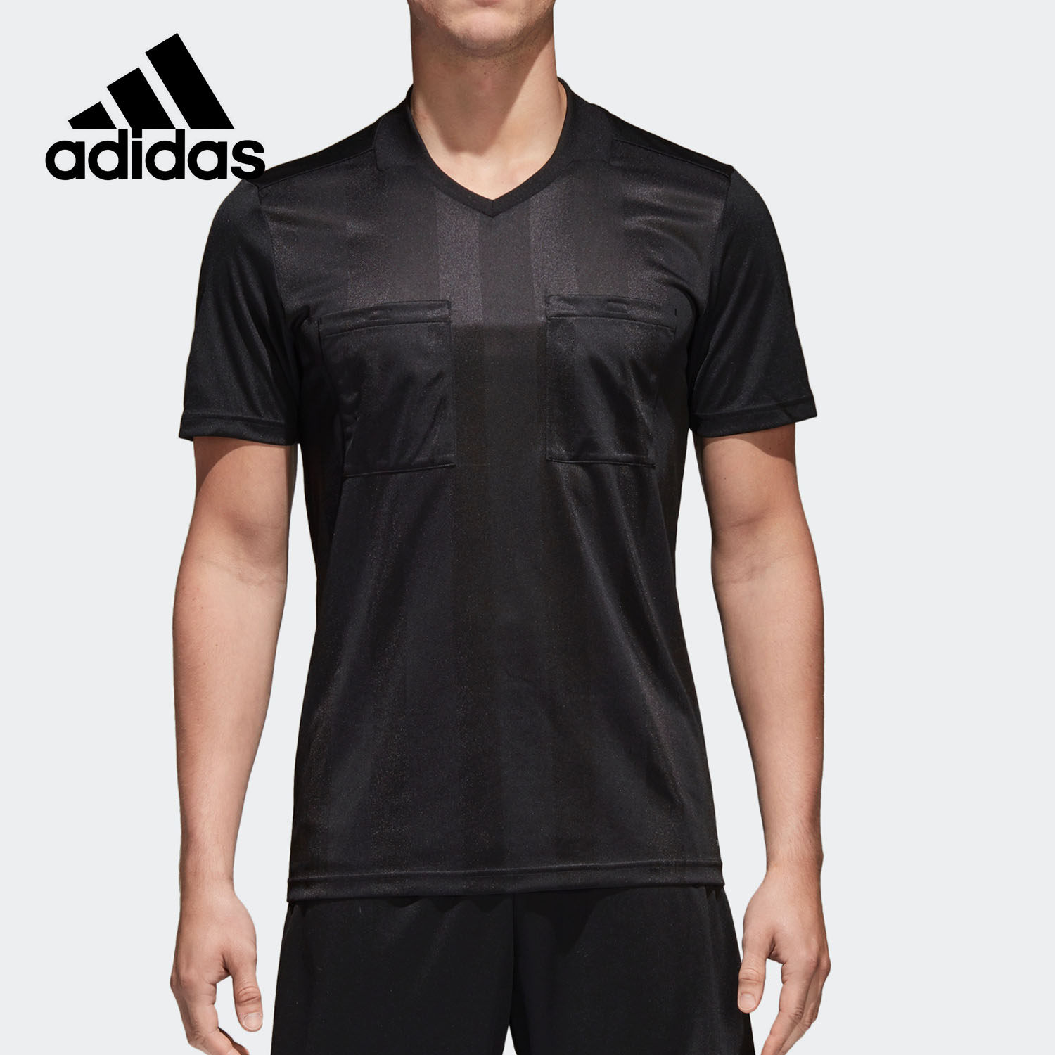 Adidas阿迪达斯正品男吸湿透气排汗运动裁判休闲短袖T恤CF6213