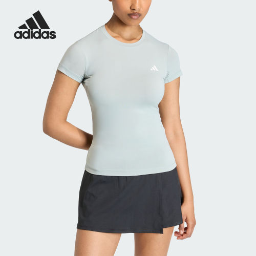 Adidas/阿迪达斯官方正品夏季女士健身运动简约弹力短袖T恤KD0110