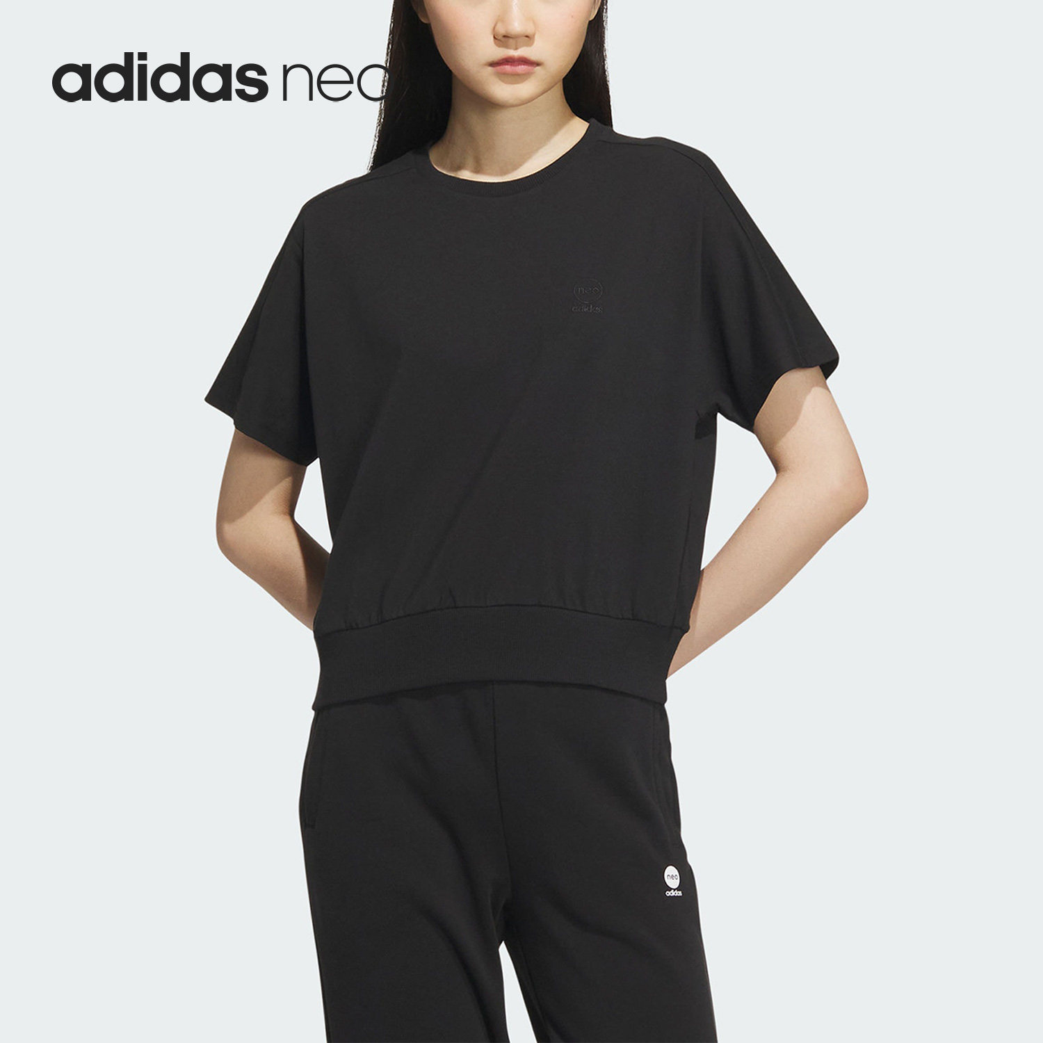 Adidas/阿迪达斯正品NEO夏季女子透气运动圆领短袖T恤IP3899