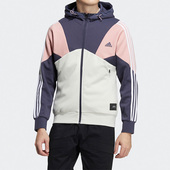 男子连帽拼接针织夹克外套 Adidas 新款 时尚 HE7470 阿迪达斯正品