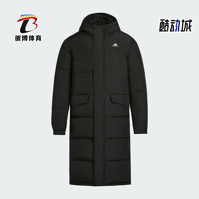 Adidas/阿迪达斯正品冬季男女连帽保暖长款运动休闲羽绒服KF6748
