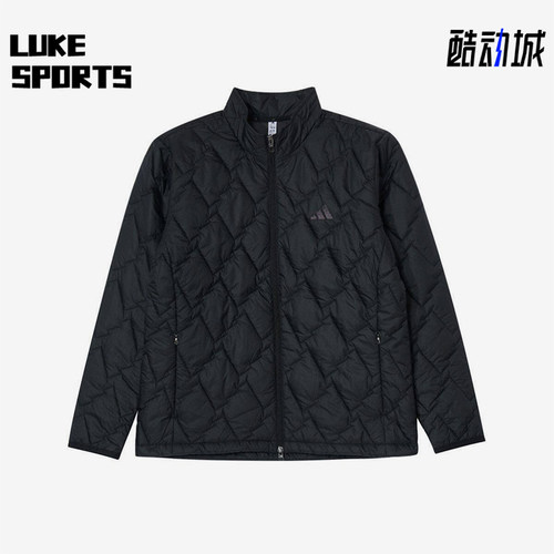 Adidas/阿迪达斯正品立领长袖棉服新款男黑色保暖棉服KD7995