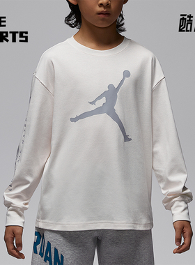 Nike/耐克正品JORDAN大童运动圆领套头印花长袖上衣IU5393-133