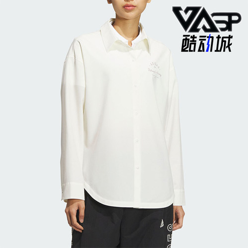 阿迪达斯女士长袖凉感翻领衬衫
