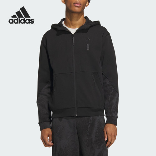 Adidas/阿迪达斯正品新款男子印花拼接连帽休闲外套IP4942