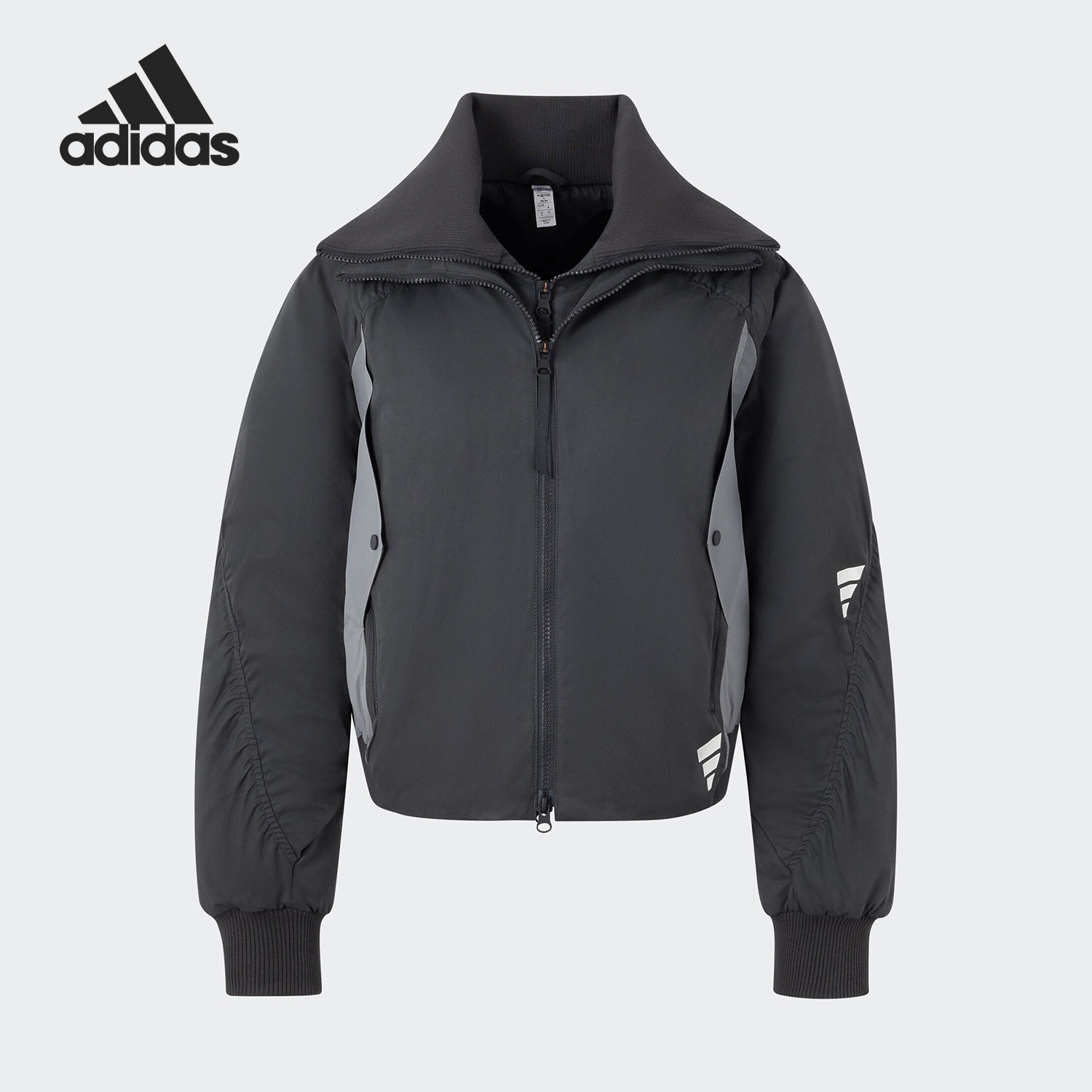 Adidas/阿迪达斯官方正品新款女士可拆卸短款拼接保暖棉服JW8913
