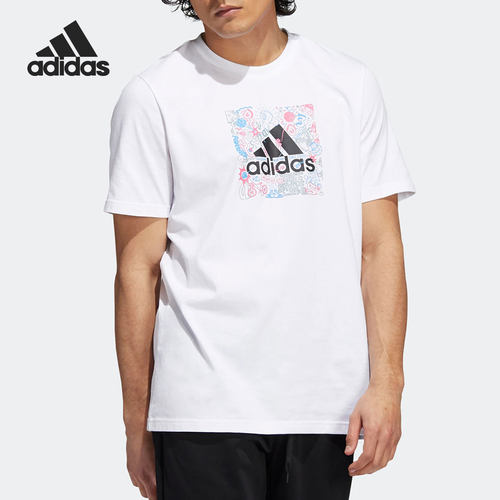 Adidas/阿迪达斯正品当季新款男子印花运动短袖T恤IB9427