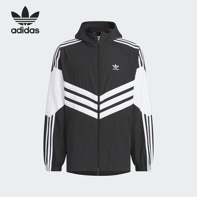 Adidas/阿迪达斯官方正品三叶草男士经典宽松连帽防风服JM7260
