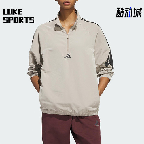 Adidas/阿迪达斯正品2025春季新款男女半拉链梭织卫衣JC7844