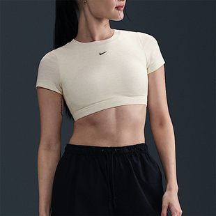 经典 2025女士透气针织短款 运动修身 短袖 133 Nike HF5418 耐克正品