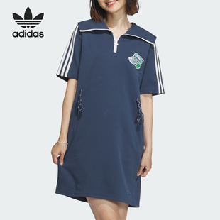 翻领连衣裙IW6305 三叶草女士运动短袖 Adidas 阿迪达斯正品