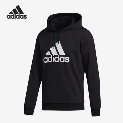 Adidas/阿迪达斯官方正品新款男士加绒保暖连帽套头卫衣GH6663