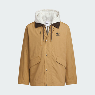 Adidas/阿迪达斯正品三叶草男士休闲连帽保暖二合一棉服KW1241