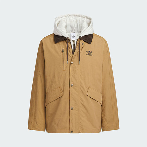 Adidas/阿迪达斯正品三叶草男士休闲连帽保暖二合一棉服KW1241